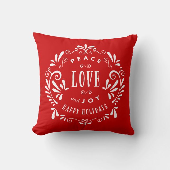 Liebe und Freude | Holiday Throw Kissen (Vorderseite)