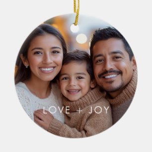 Liebe und Freude Moderne Minimalistische Weihnacht Keramik Ornament