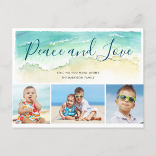 Liebe und Frieden an der Küste Foto Postkarte