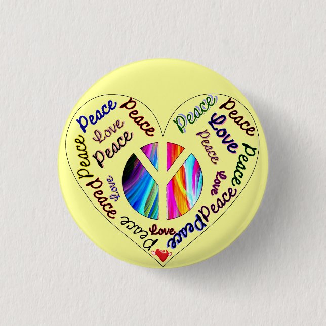 Liebe und Frieden Button (Vorderseite)