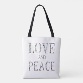 Liebe und Frieden - Gemstone Lettern Design Tasche
