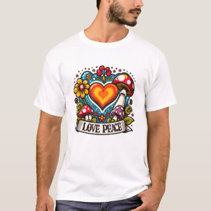Liebe und Frieden Herz – Inspirierend T-Shirt