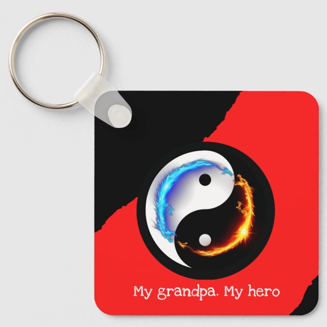Liebe und Frieden Yin-Yang Schlüsselanhänger (Vorderseite)