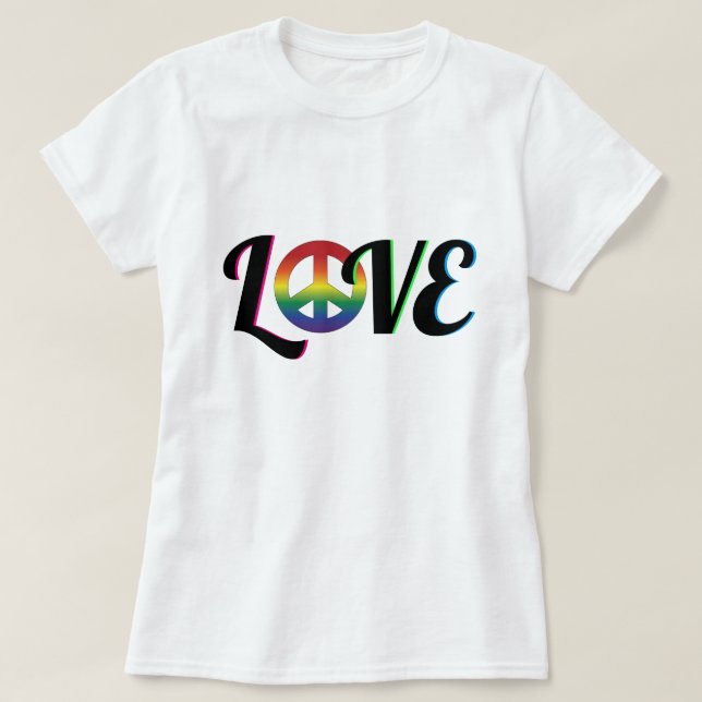 Liebe und FriedenssymbolHippy Retro T-Shirt (Design vorne)