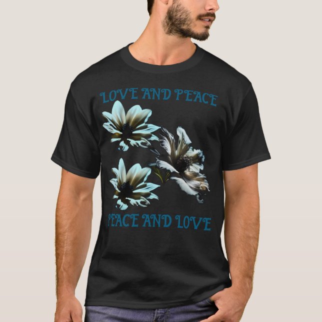 Liebe und friedliche Blume verbreiten Positivität T-Shirt (Vorderseite)