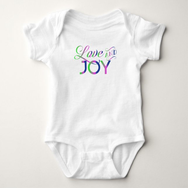 Liebe und fröhlicher Baby Bodysuit Strampler (Vorderseite)