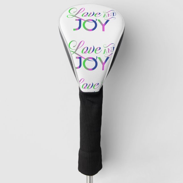Liebe und fröhlicher Golf Head Cover Golf Headcover (Vorderseite)