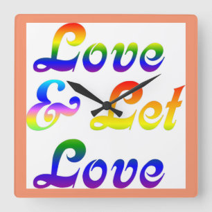 LIEBE UND GELASSEN LIEBE QUADRATISCHE WANDUHR