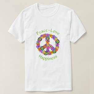 Liebe und Glück auf Weiß T-Shirt