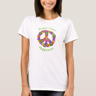 Liebe und Glück auf Weiß T-Shirt