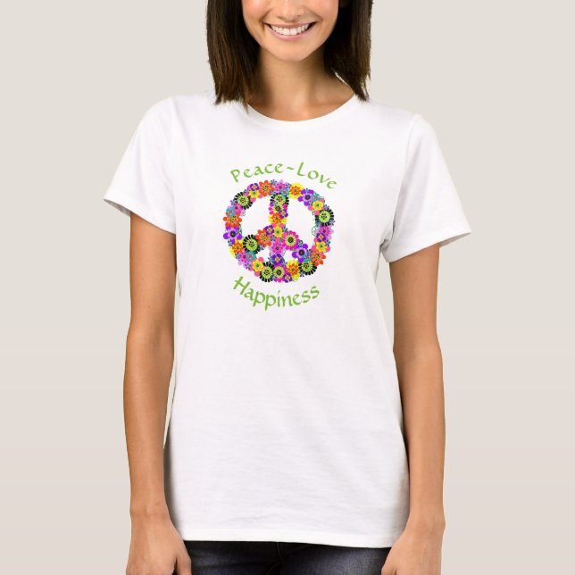 Liebe und Glück auf Weiß T-Shirt (Vorderseite)
