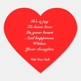 Liebe und Glück Herz-Aufkleber