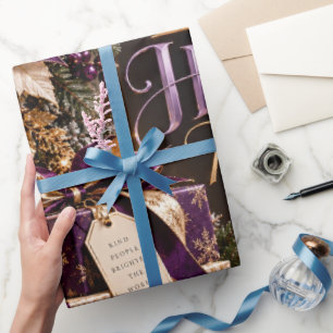 Liebe und Glück Pflaumen-Weihnachten Geschenkpapier