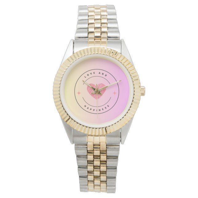Liebe und Glück Rose Armbanduhr (Vorderseite)
