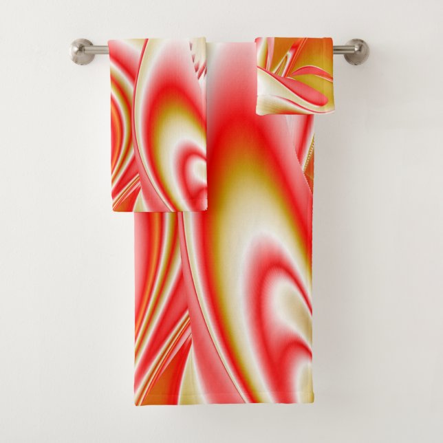 Liebe und Gold Abstrakt 3D Rainbowart Badhandtuch Set (Insitu)