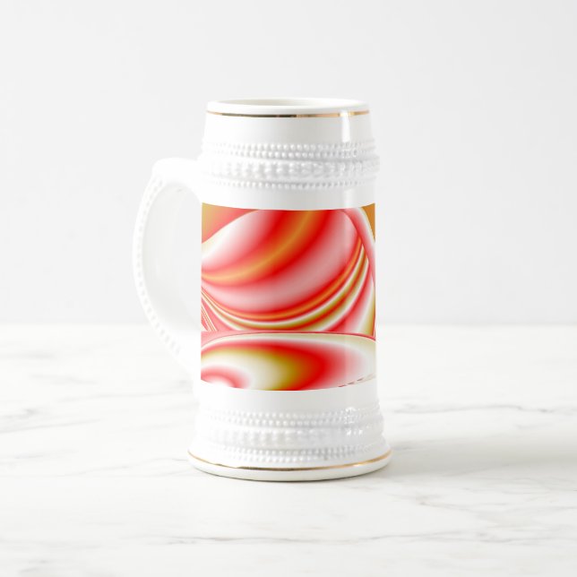 Liebe und Gold Abstrakt 3D Rainbowart Bierglas (Vorderseite Links)