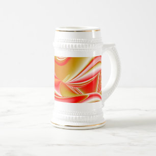 Liebe und Gold Abstrakt 3D Rainbowart Bierglas