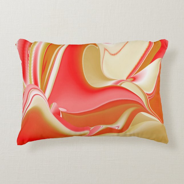 Liebe und Gold Abstrakt 3D Rainbowart Dekokissen (Vorderseite)