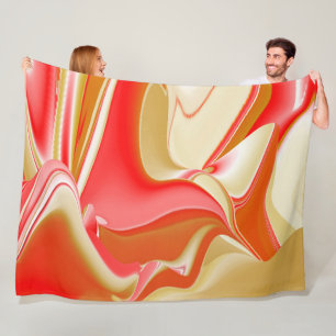 Liebe und Gold Abstrakt 3D Rainbowart Fleecedecke