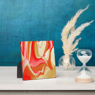 Liebe und Gold Abstrakt 3D Rainbowart Fotoplatte
