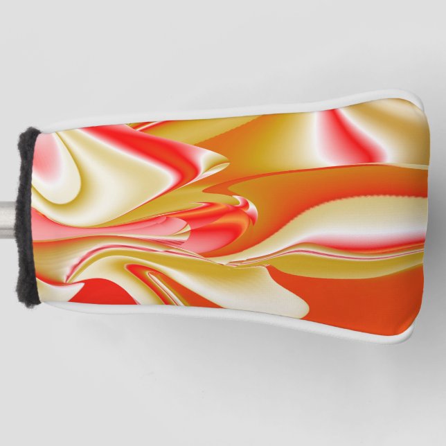 Liebe und Gold Abstrakt 3D Rainbowart Golf Headcover (Vorderseite)