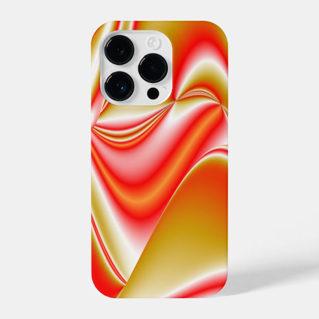 Liebe und Gold Abstrakt 3D Rainbowart iPhone 14 Pro Hülle (Rückseite)