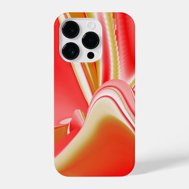 Liebe und Gold Abstrakt 3D Rainbowart iPhone 14 Pro Hülle (Rückseite)