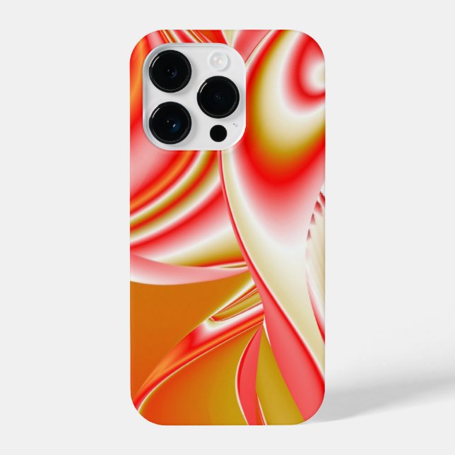 Liebe und Gold Abstrakt 3D Rainbowart iPhone 14 Pro Hülle (Rückseite)