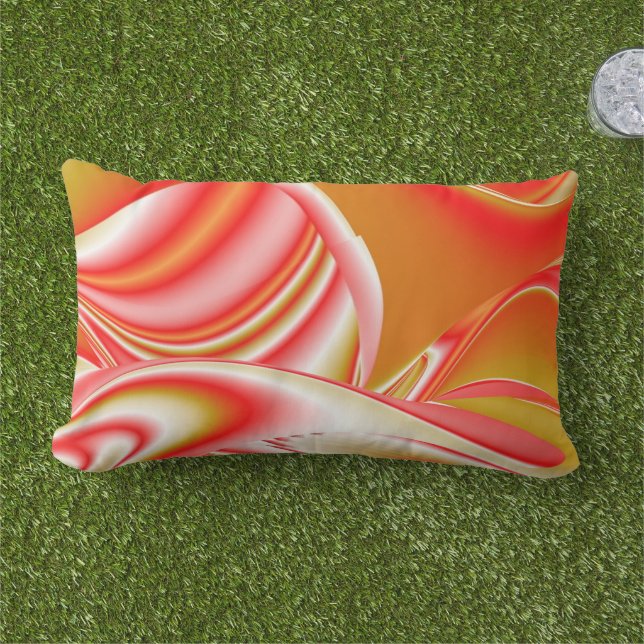 Liebe und Gold Abstrakt 3D Rainbowart Kissen Für Draußen (Gras)