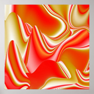 Liebe und Gold Abstrakt 3D Rainbowart Poster