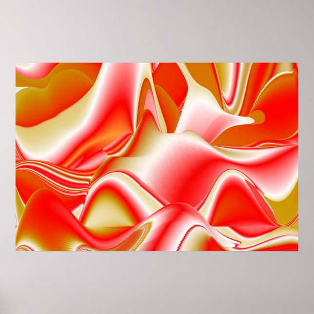 Liebe und Gold Abstrakt 3D Rainbowart Poster (Vorne)