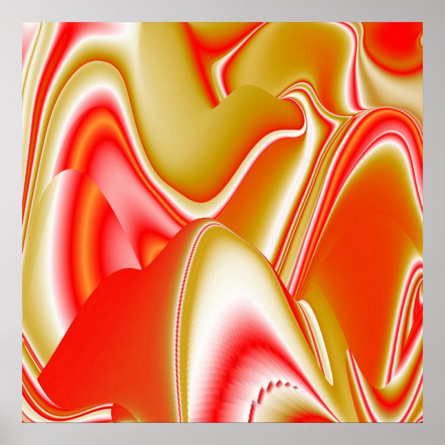 Liebe und Gold Abstrakt 3D Rainbowart Poster (Vorne)