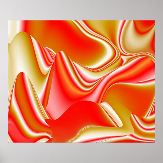 Liebe und Gold Abstrakt 3D Rainbowart Poster (Vorne)