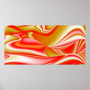 Liebe und Gold Abstrakt 3D Rainbowart Poster