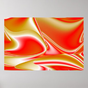 Liebe und Gold Abstrakt 3D Rainbowart Poster