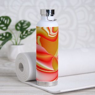 Liebe und Gold Abstrakt 3D Rainbowart Trinkflasche