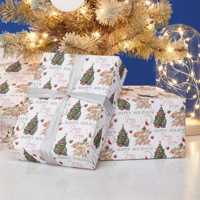 Liebe und hässliche Weihnachtsbrille Geschenkpapier (Feiertage)