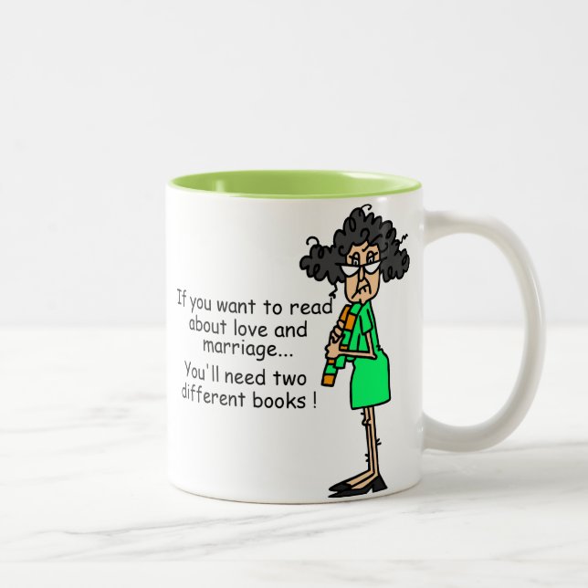 Liebe-und Heirat-Spaß Zweifarbige Tasse (Rechts)