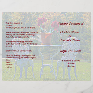 Liebe- und Herbstblütenhochzeitprogramm Flyer
