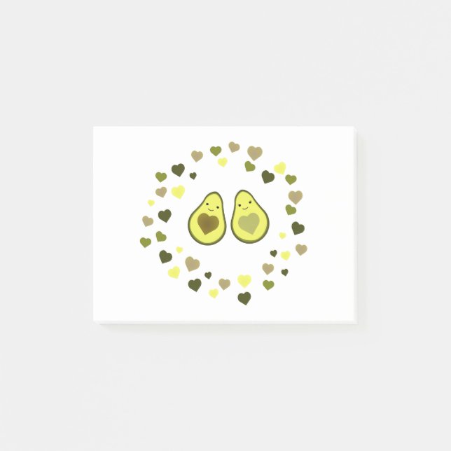 Liebe und Herz Avocados Post-it Klebezettel (Vorderseite)