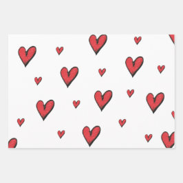 Liebe und Herz Geschenkpapier Set