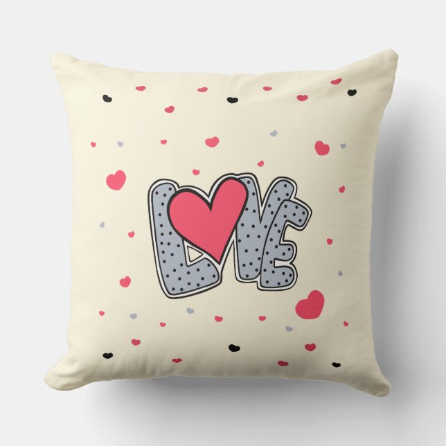 Liebe und Herz Kissen (Vorderseite)