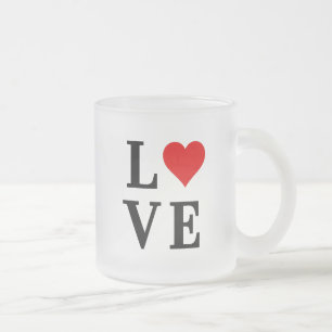 LIEBE und Herz Minimalistisch Elegant Mattglastasse