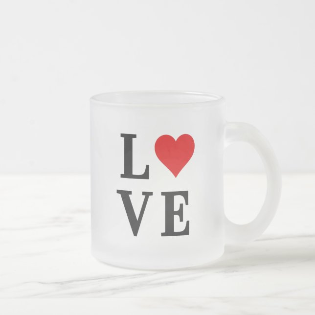 LIEBE und Herz Minimalistisch Elegant Mattglastasse (Rechts)