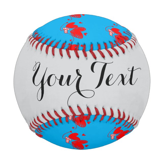 Liebe und Herz romantisches Design Baseball (Rückseite)