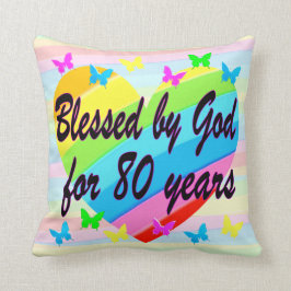 LIEBE UND HERZEN 80. GEBURTSTAGSBLESSINGS PILLOW KISSEN