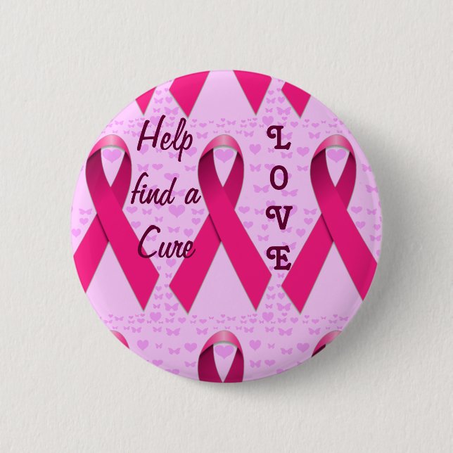 Liebe und Hilfe beim Brustkrebs Button (Vorderseite)