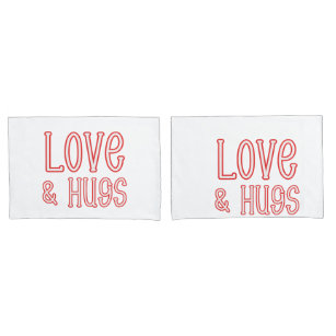 Liebe und Hugs Typografie Pillowcase Kissenbezug