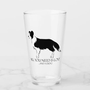 Liebe und Hund Glas