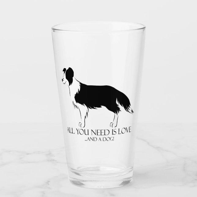Liebe und Hund Glas (Vorderseite)